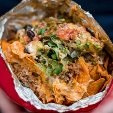 Delicious camping tacos prepared over a campfire in the great outdoors.