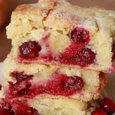 A delicious Cranberry Christmas Cake garnished with fresh cranberries and icing.