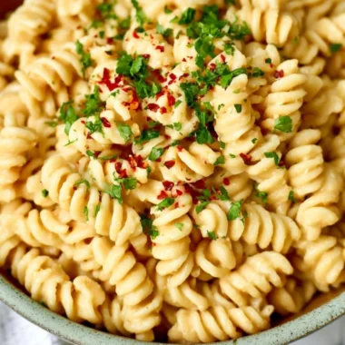 Creamy white bean pasta sauce served over delicious pasta