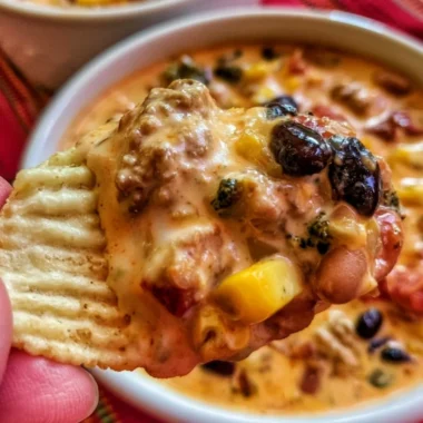 High Protein Creamy Taco Soup in a bowl garnished with cilantro and lime