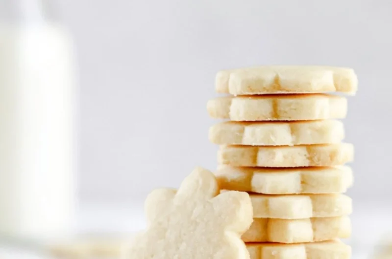 Freshly baked homemade sugar cookies on a cooling rack