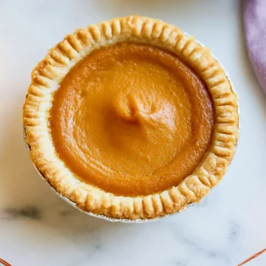 Delicious mini pumpkin pies served on a rustic wooden table