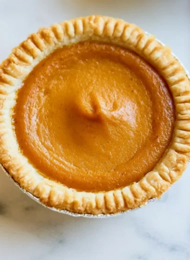 Delicious mini pumpkin pies served on a rustic wooden table