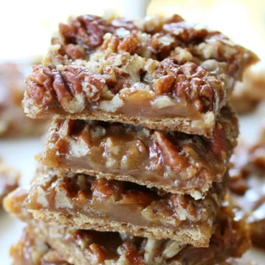 Delicious Pecan Pie Bark with nuts and caramel flavor on a tray