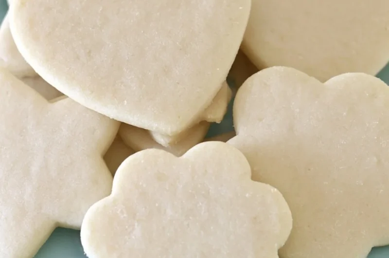 Baked perfect sugar cookies on a plate, ready to serve