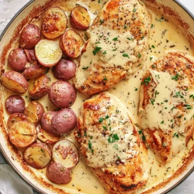 Creamy chicken and potatoes recipe with Dijon sauce