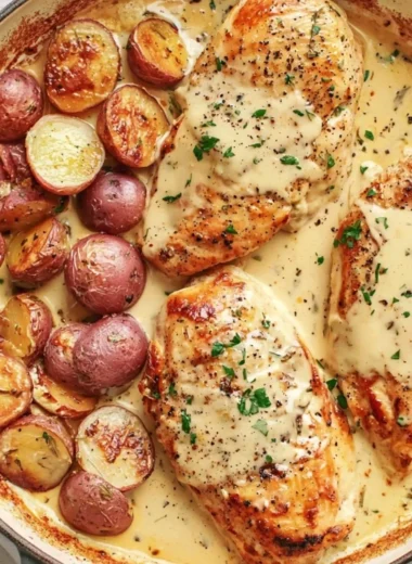 Creamy chicken and potatoes recipe with Dijon sauce