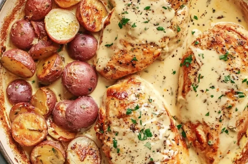 Creamy chicken and potatoes recipe with Dijon sauce