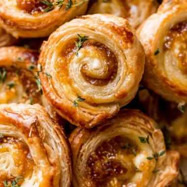 Delicious Fig and Goat Cheese Pinwheels plated as an appetizer