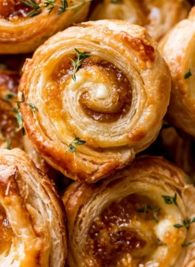 Delicious Fig and Goat Cheese Pinwheels plated as an appetizer