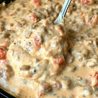 Delicious Hot Ranch Sausage Dip with 4 simple ingredients