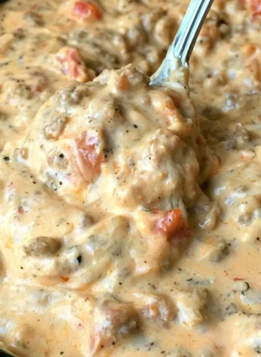 Delicious Hot Ranch Sausage Dip with 4 simple ingredients