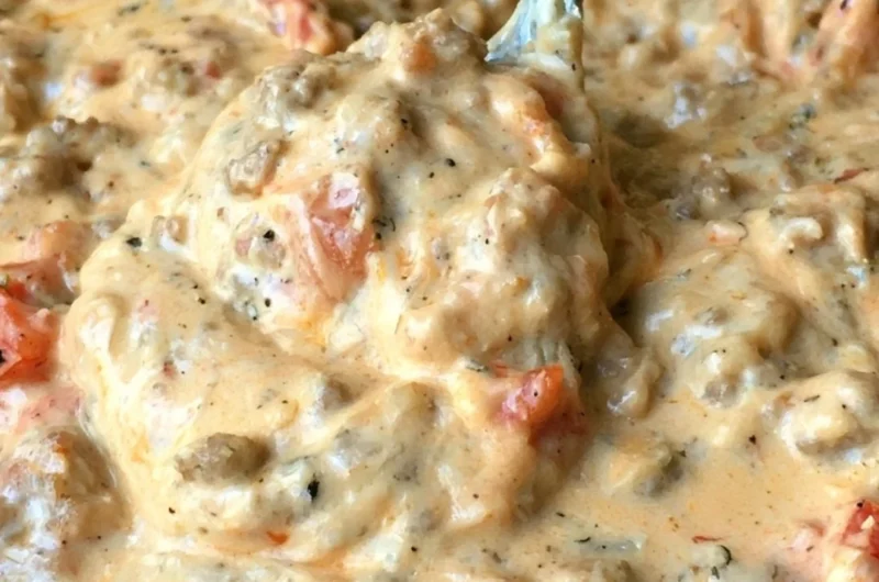 Delicious Hot Ranch Sausage Dip with 4 simple ingredients